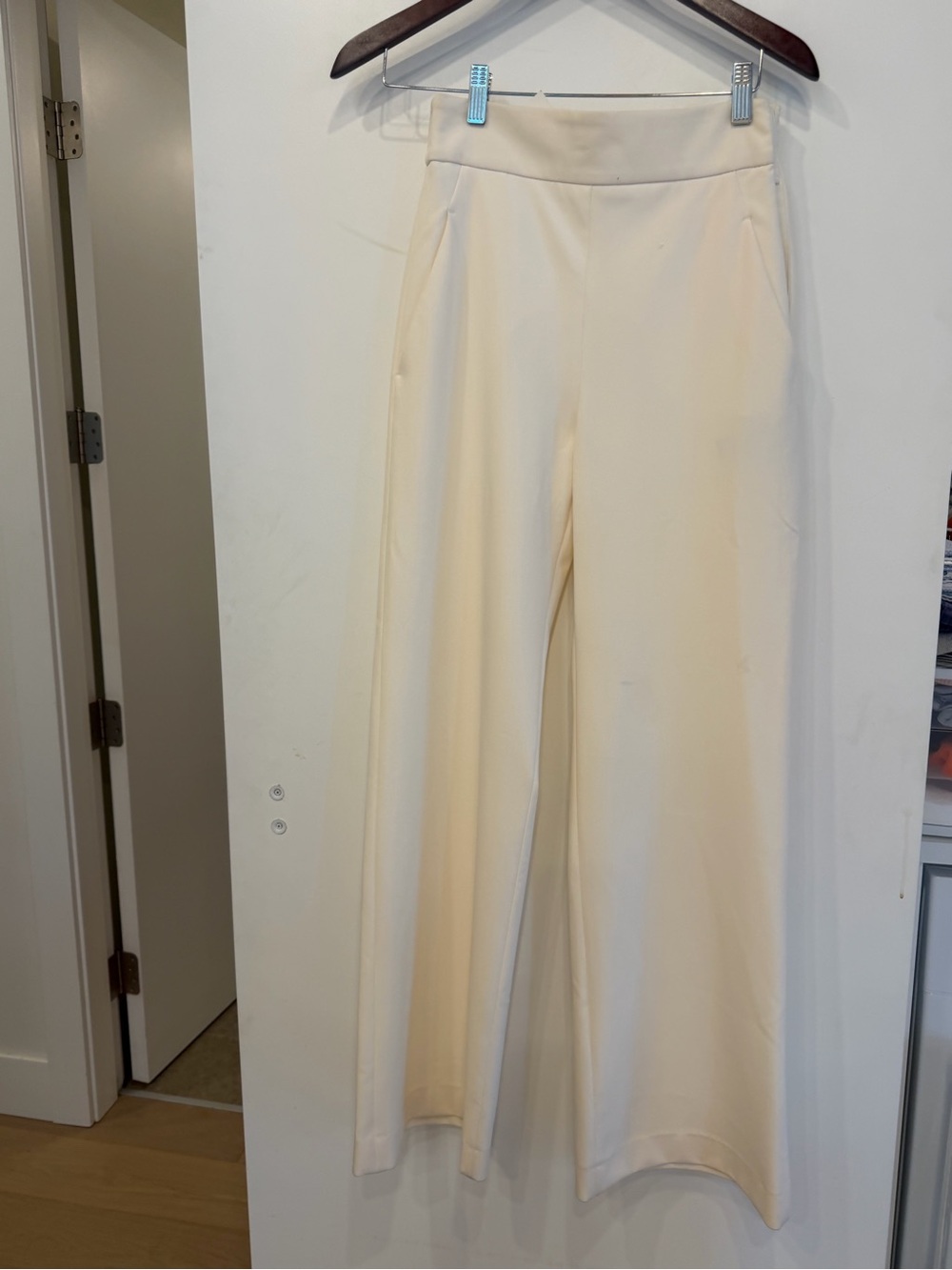 Halston Heritage Cream Wide-Leg Trousers with High Waist - Picture 2 of 10